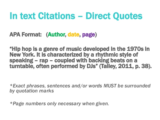 how to quote an in text citation