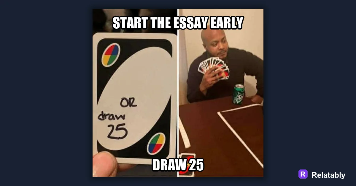 School Meme Ideas and How to Make Them: a finished example made with Relatably