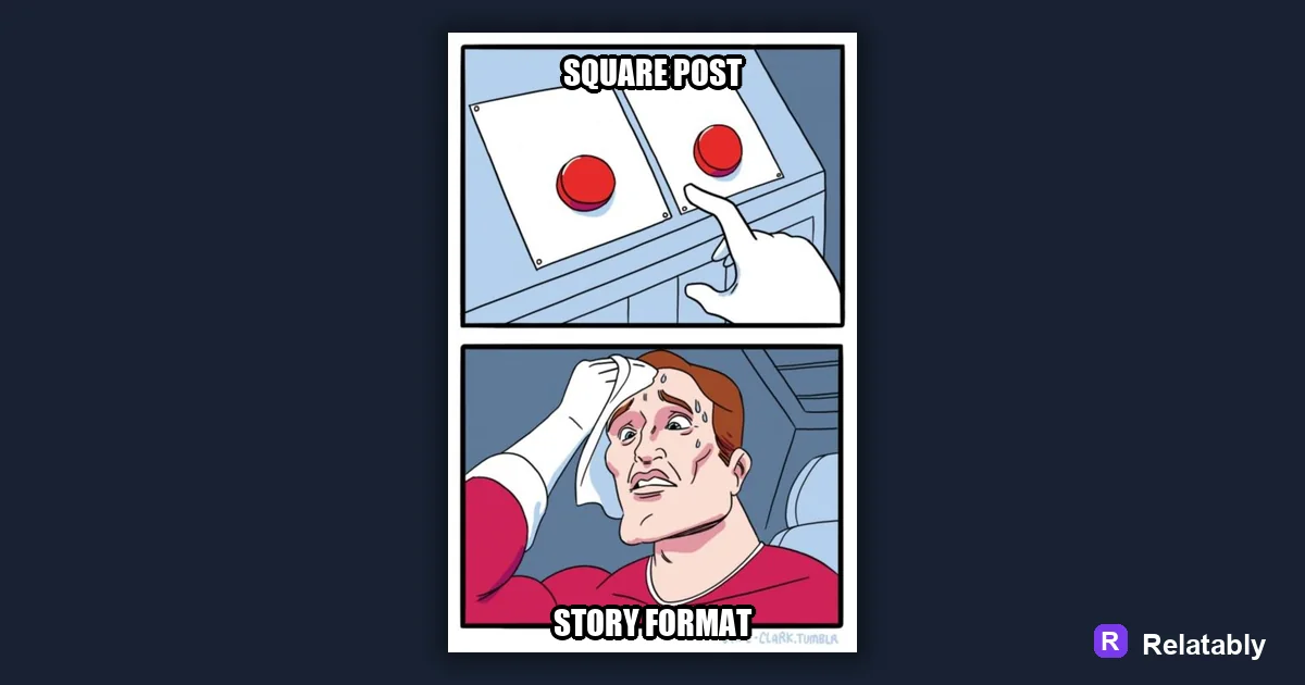 Meme Sizes for Social Media: a finished example made with Relatably