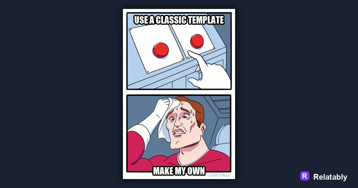 Meme Template Guide: a finished example made with Relatably