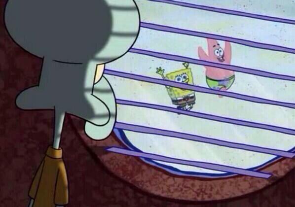 Squidward window blank meme template