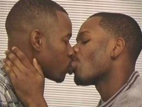 2 gay black mens kissing blank meme template