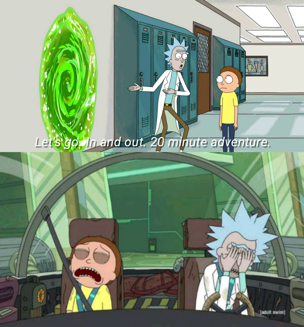 20 minute adventure rick morty blank meme template