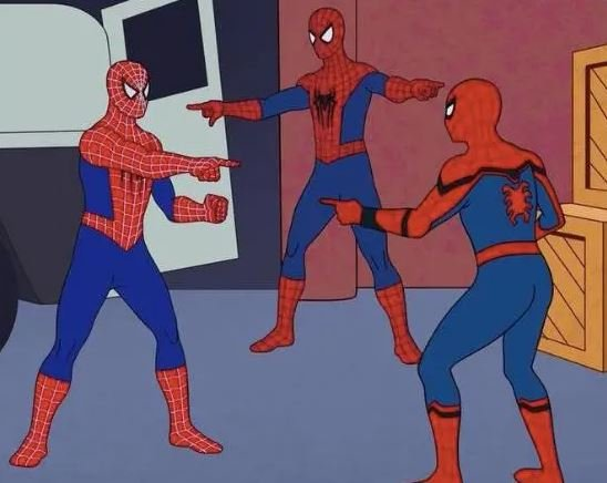 3 Spiderman Pointing blank meme template