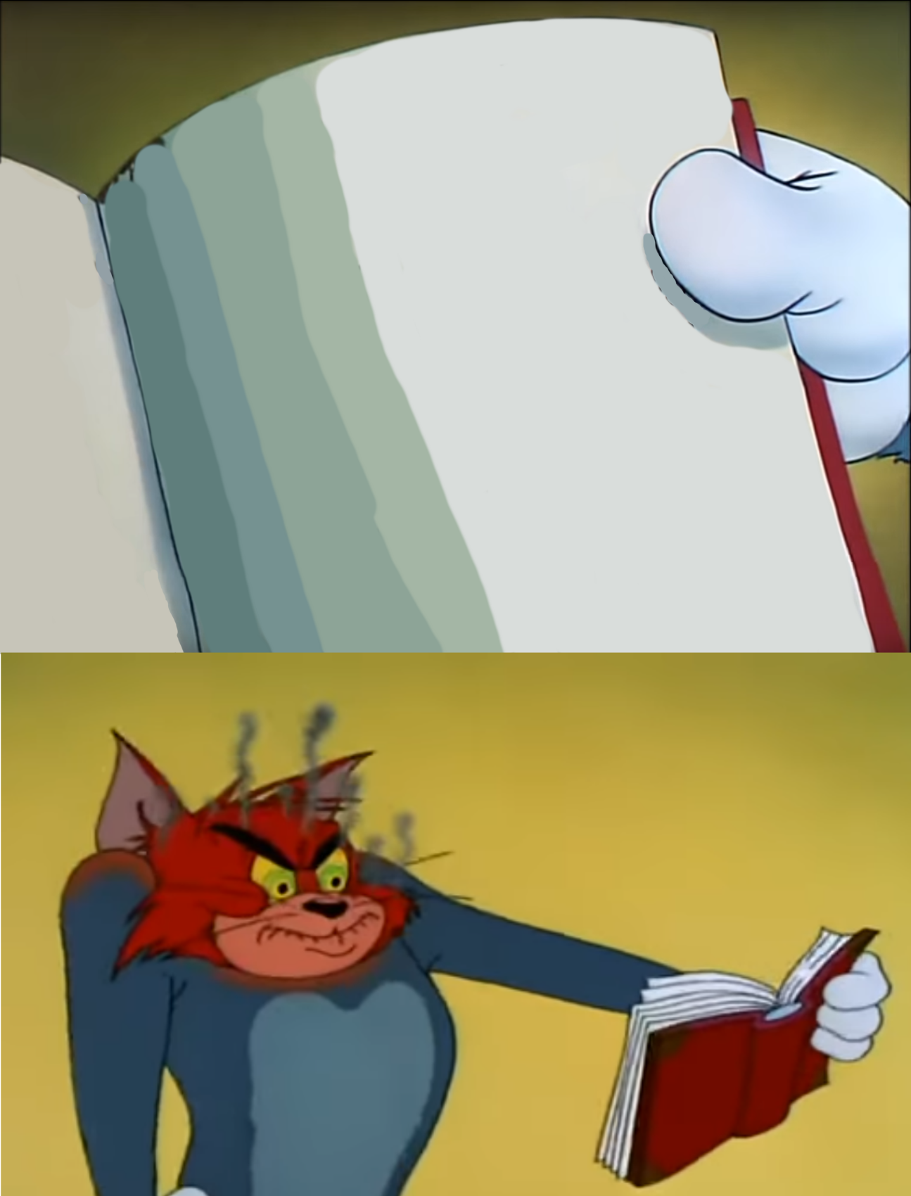 Angry Tom Reading Book blank meme template