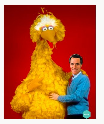 Big Bird And Mitt Romney blank meme template