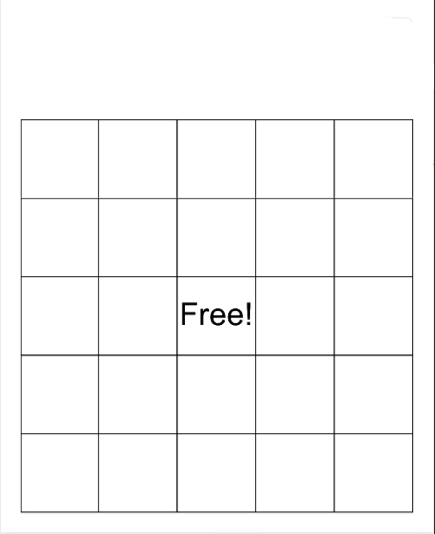 Blank Bingo blank meme template
