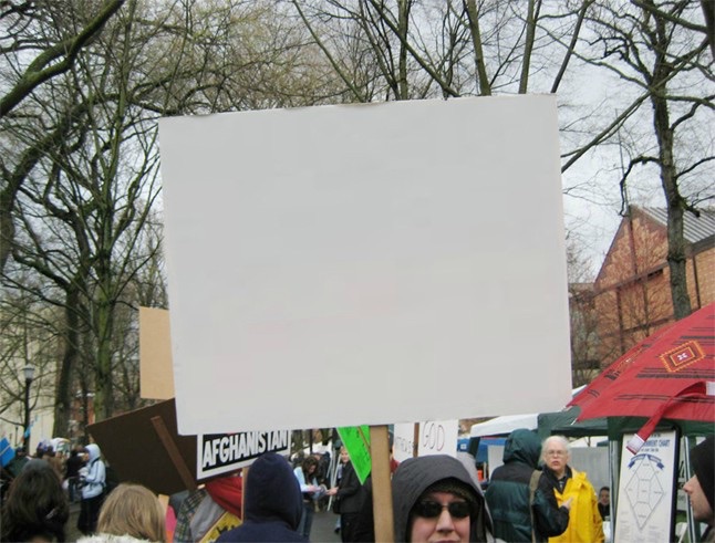 Blank protest sign blank meme template