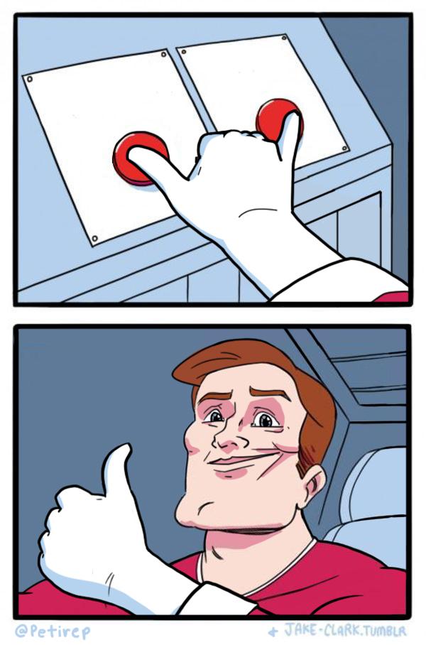 Both Buttons Pressed blank meme template