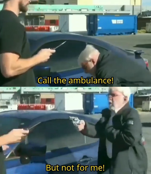 Call an ambulance but not for me blank meme template