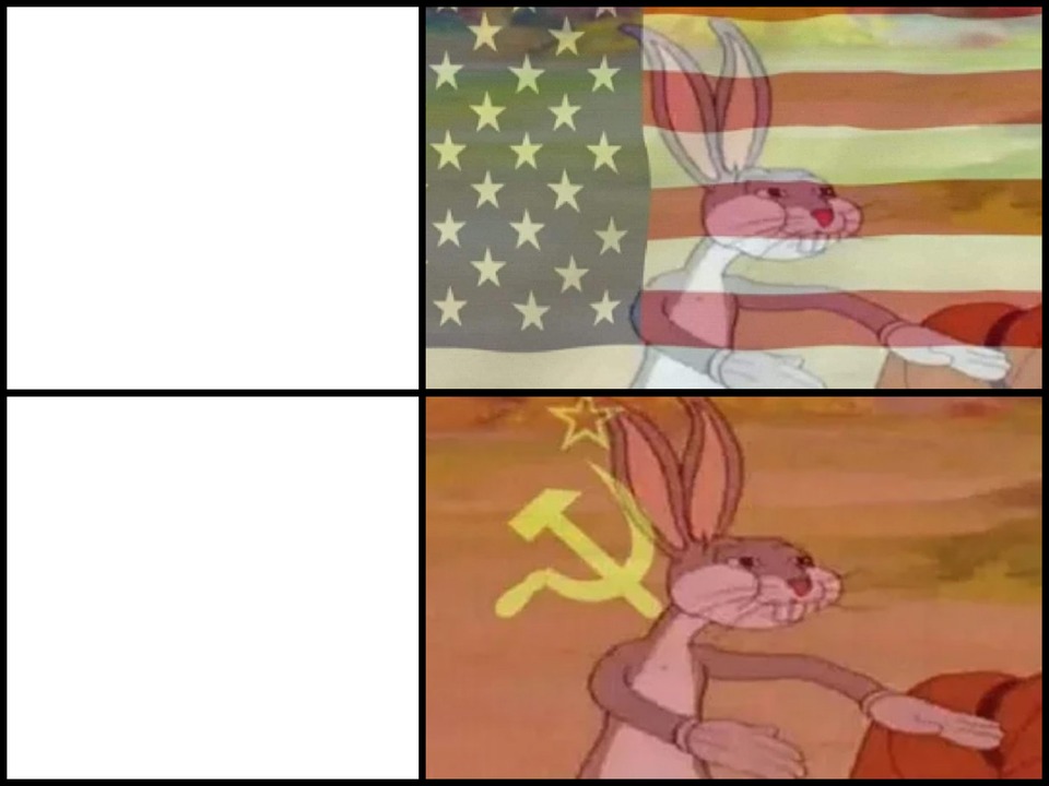 Capitalist and communist blank meme template
