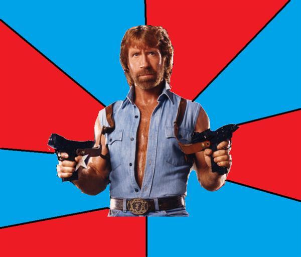 Chuck Norris With Guns blank meme template