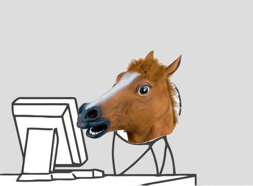 Computer Horse blank meme template