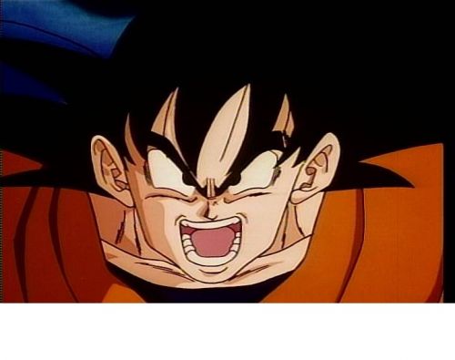 Crosseyed Goku blank meme template