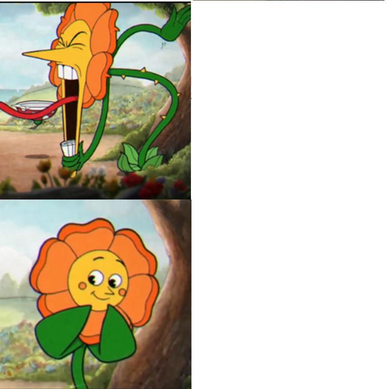 Cuphead Flower blank meme template