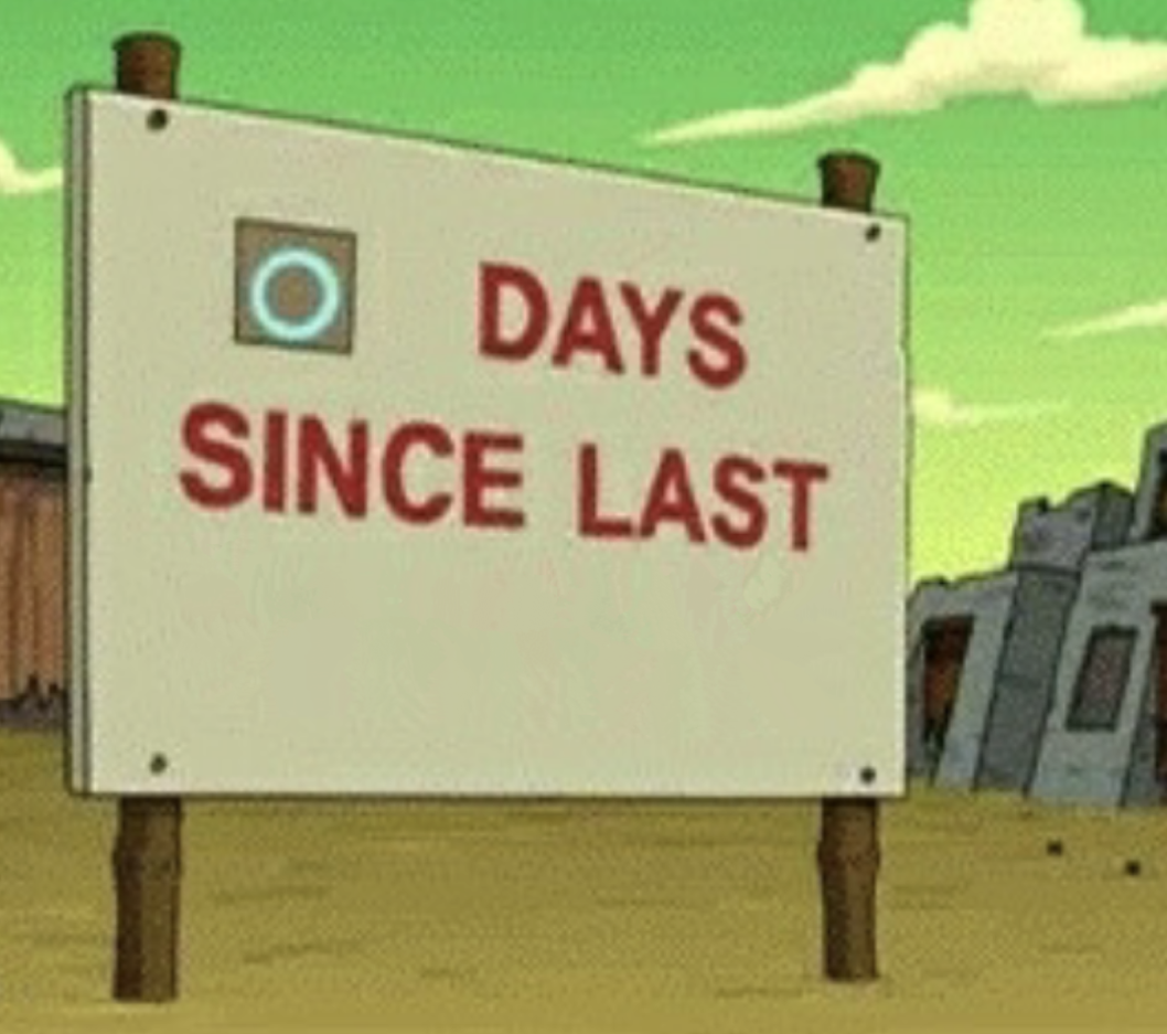Futurama Zero Days Since Last Blank blank meme template