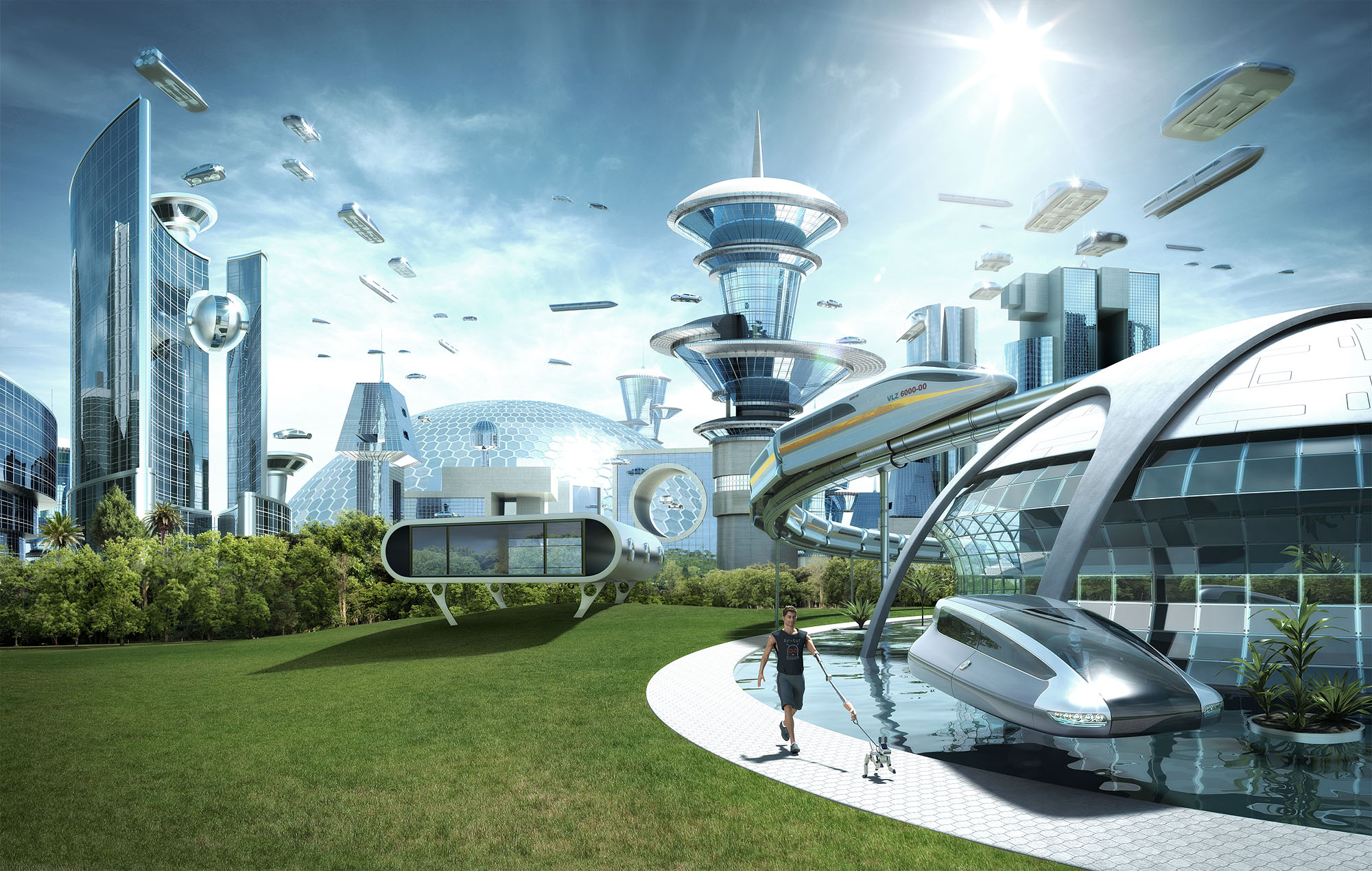 Futuristic Utopia blank meme template