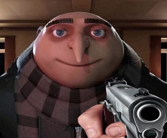 Gru Gun blank meme template