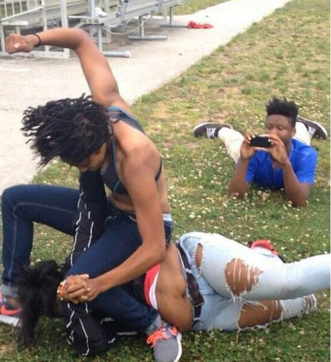 Guy recording a fight blank meme template
