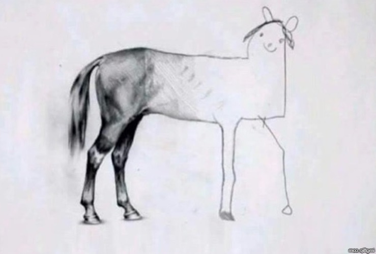 Horse Drawing blank meme template