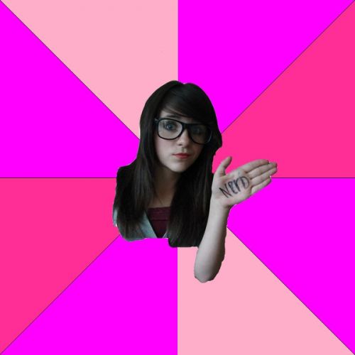 Idiot Nerd Girl blank meme template