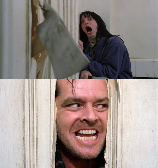 Jack Torrance axe shining blank meme template