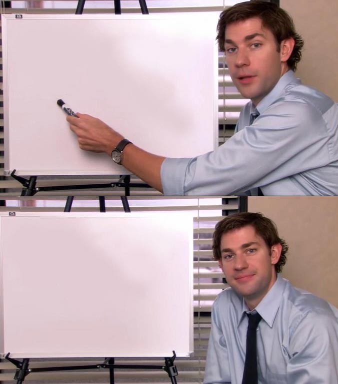 Jim Halpert Explains blank meme template