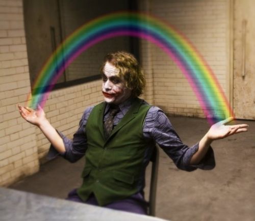 Joker Rainbow Hands blank meme template