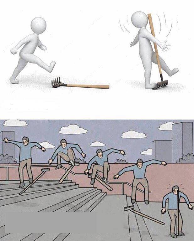 Jump on Rake blank meme template