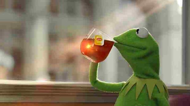 Kermit sipping tea blank meme template