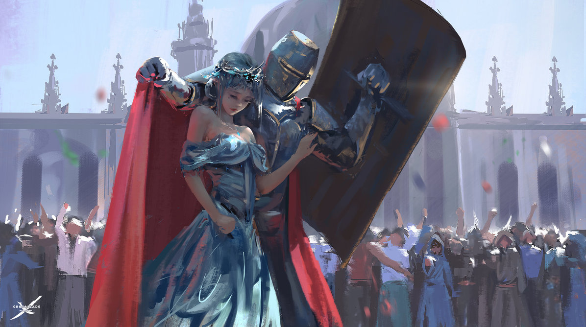 Knight Protecting Princess blank meme template