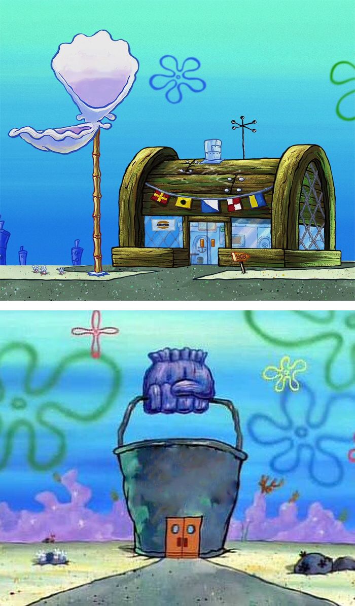 Krusty Krab Vs Chum Bucket Blank blank meme template