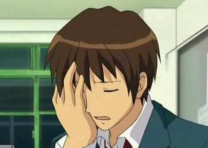 Kyon Face Palm blank meme template