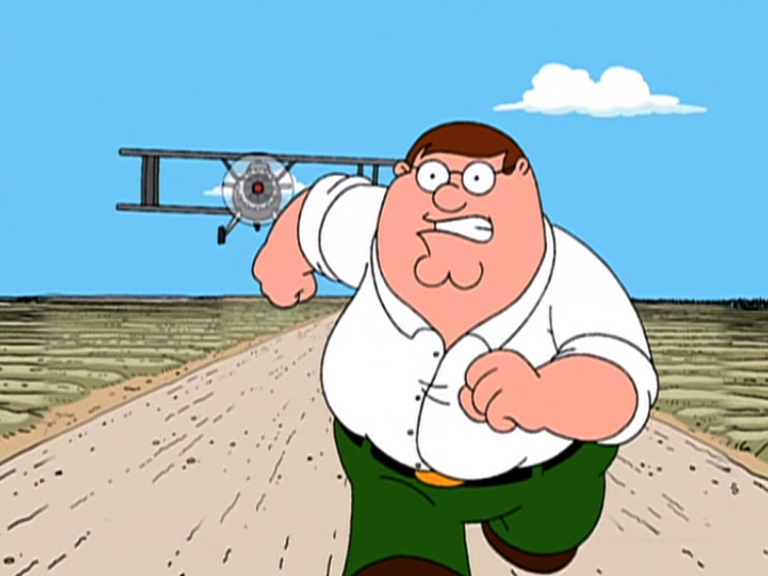 Peter Griffin running away blank meme template