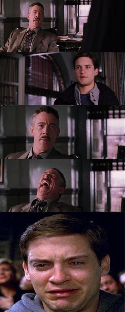 Peter Parker Cry blank meme template