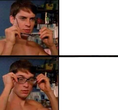 Peter Parker's Glasses blank meme template
