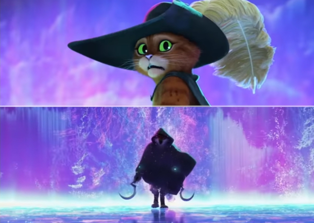Puss and boots scared blank meme template