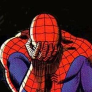 Sad Spiderman blank meme template