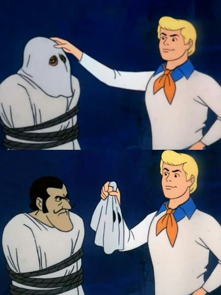 Scooby doo mask reveal blank meme template