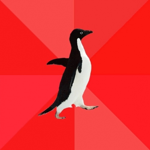 Socially Awesome Penguin blank meme template