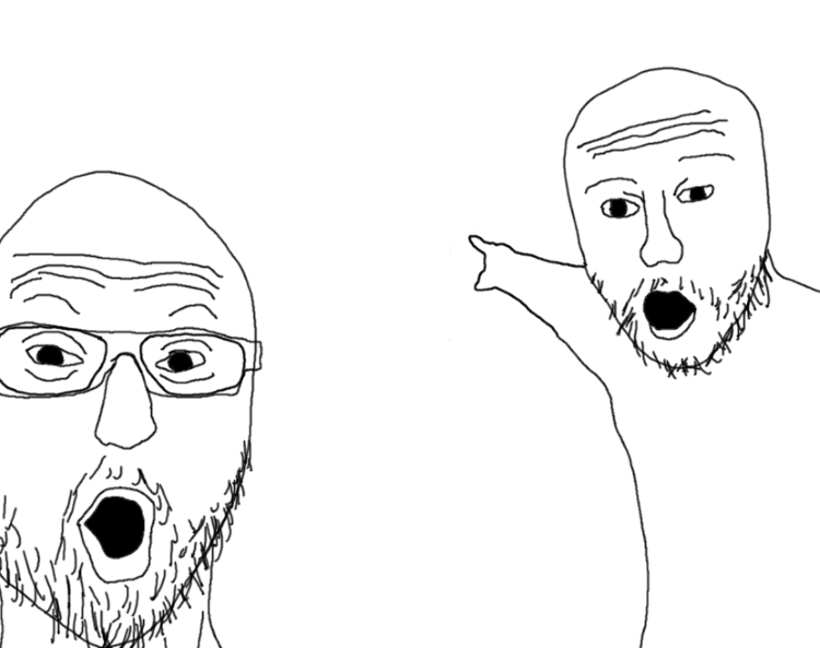 Soyjak Pointing blank meme template