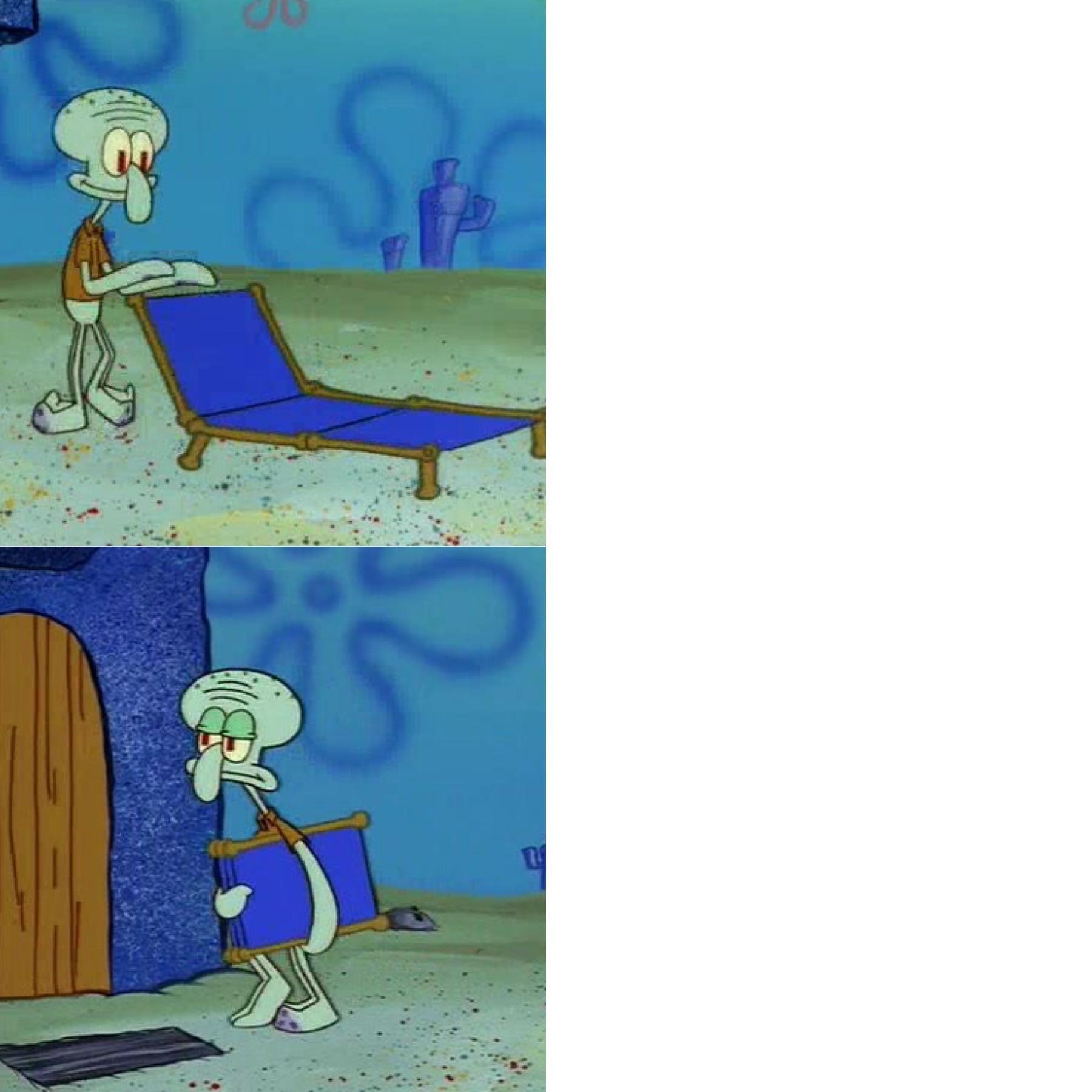 Squidward chair blank meme template