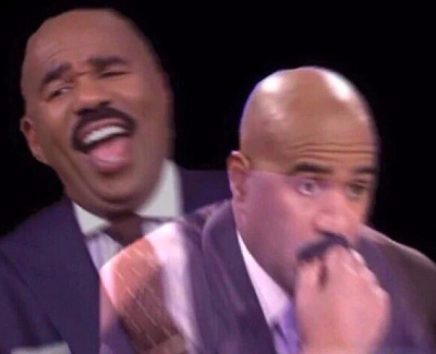 Steve Harvey Laughing Serious blank meme template