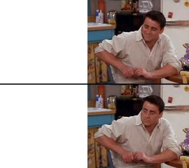 Surprised Joey blank meme template
