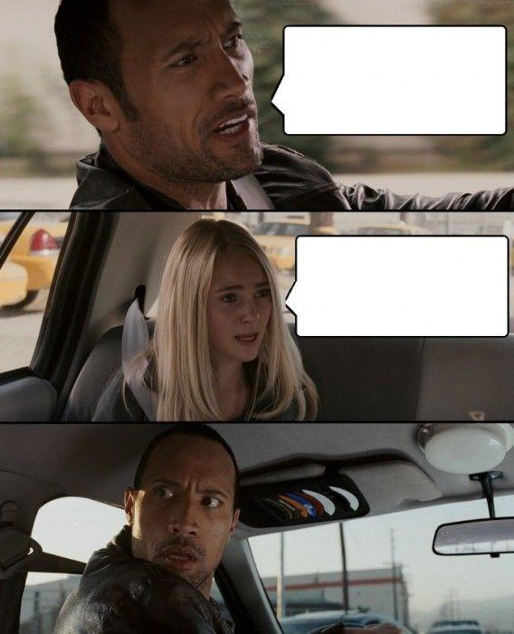 The Rock Driving blank meme template