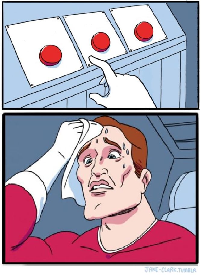 Three Buttons blank meme template