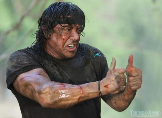 Thumbs Up Rambo blank meme template
