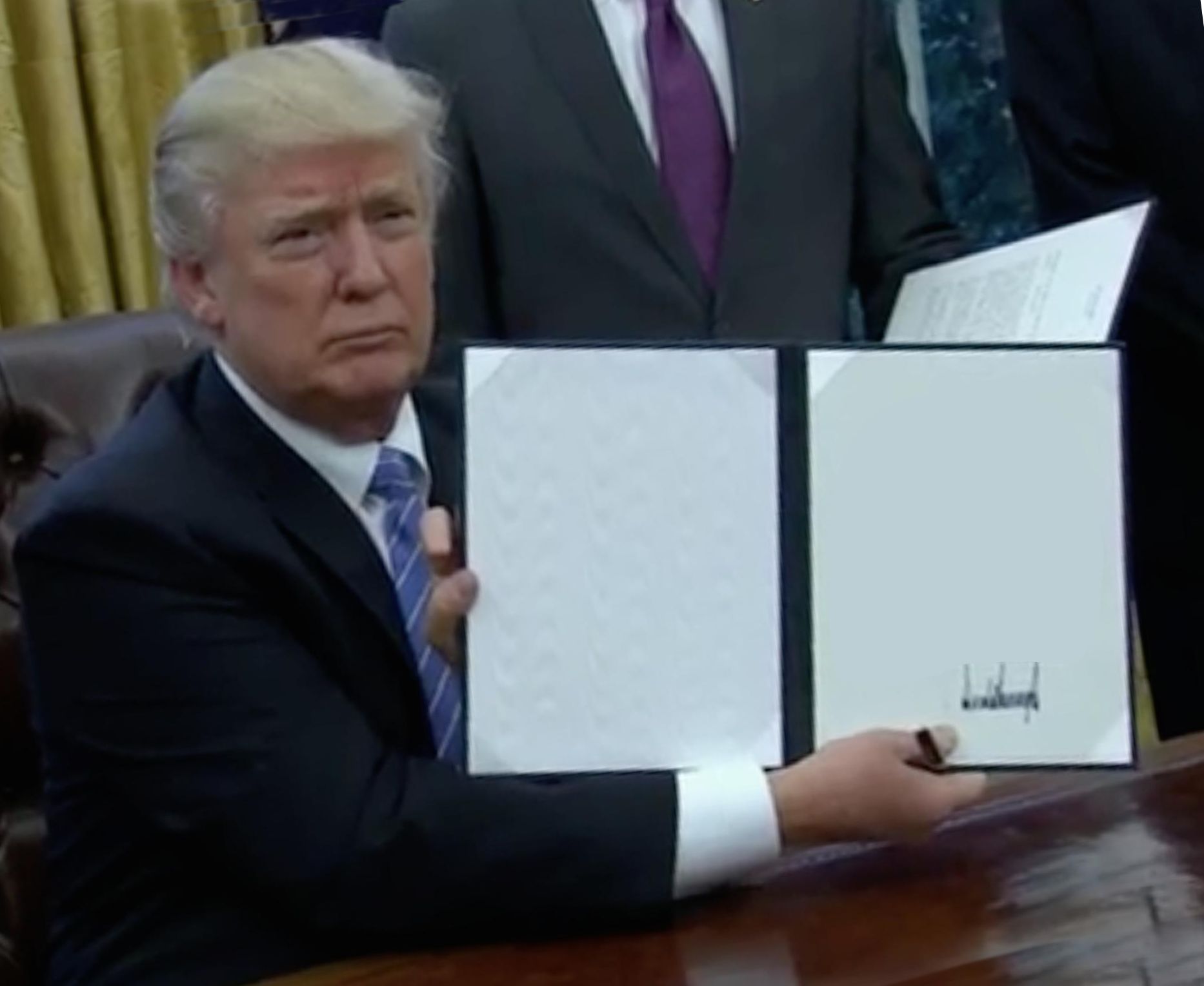Trump Bill Signing blank meme template