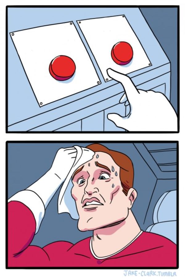 Two Buttons blank meme template
