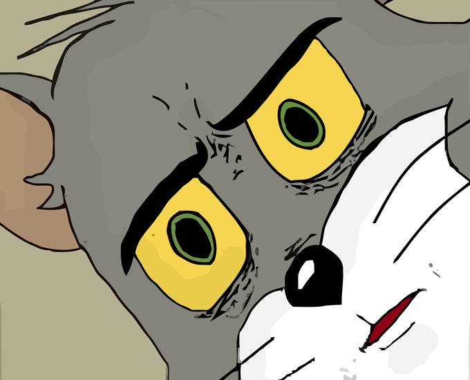 Unsettled Tom blank meme template
